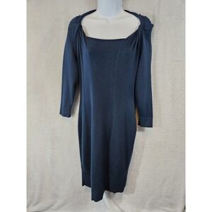 Banana Republic Womens Navy Blue Silk/Viscose/Wool Sweater Dress Medium Soft